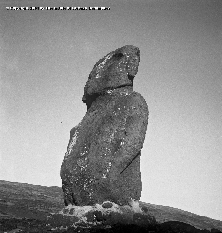 ANA_Moai_04.jpg - Easter Island. 1960. Anakena. Moai raised by Heyerdahl's Kontiki expedition.